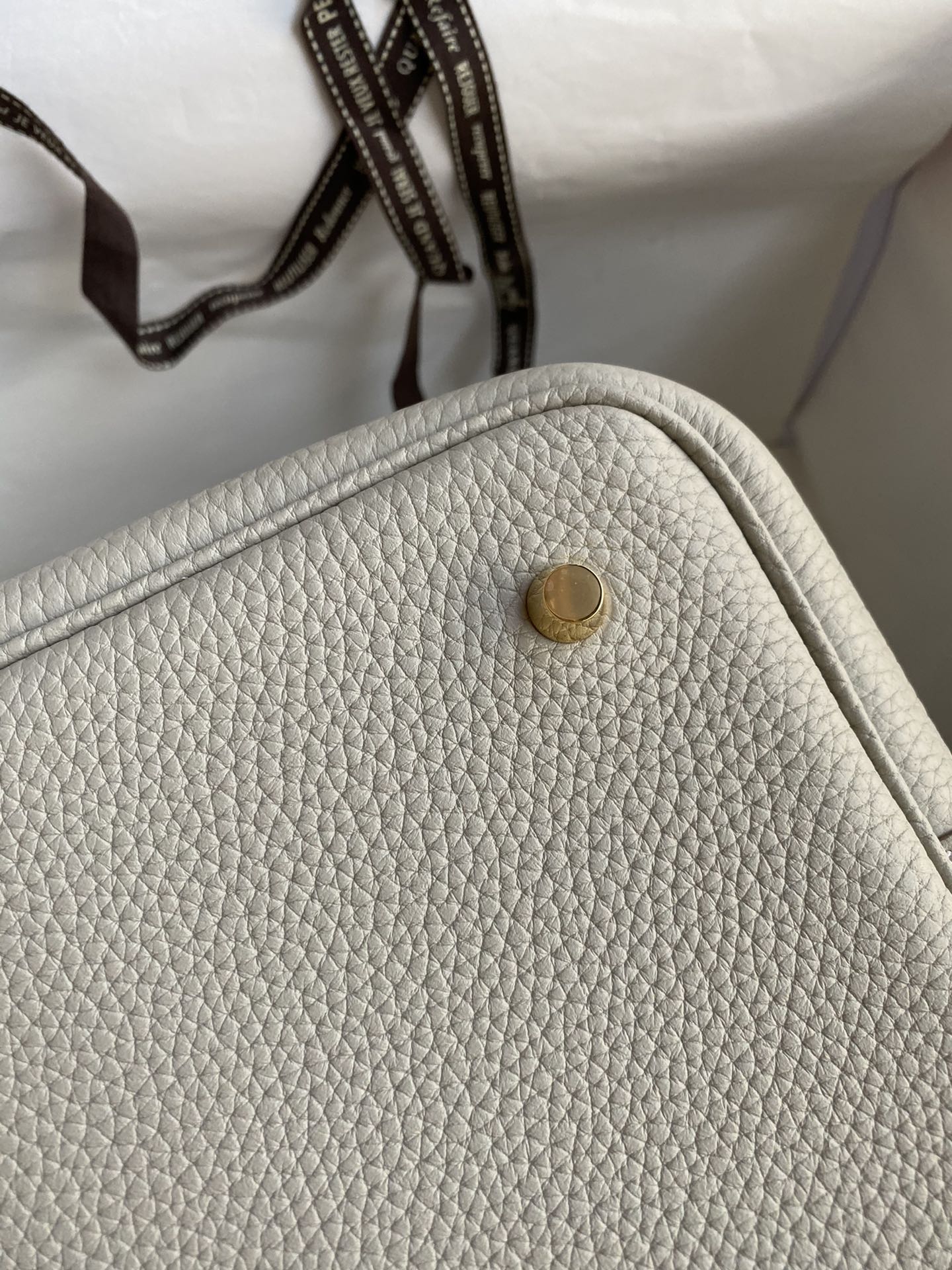 Hermes Picotin Lock 22 Bag In Pearl White Clemence Leather